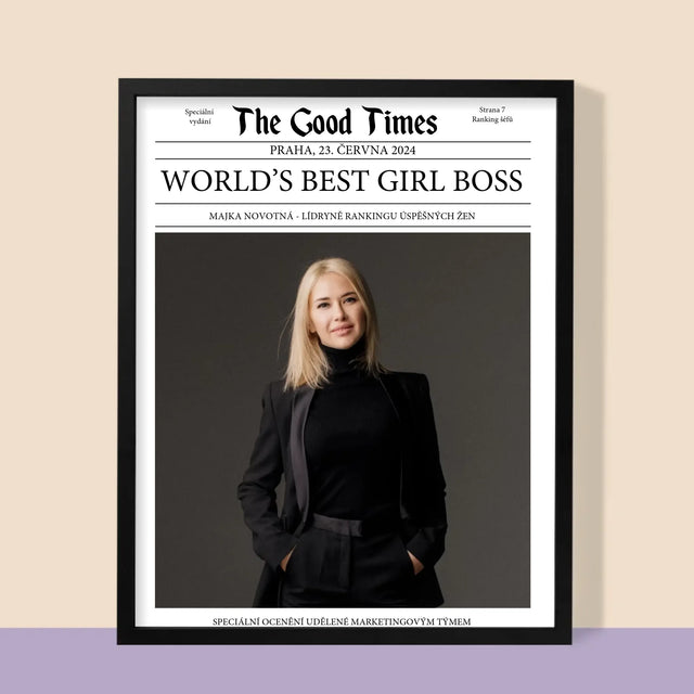 Obálka Časopisu: World’S Best Girl Boss - Tisk V Rámečku