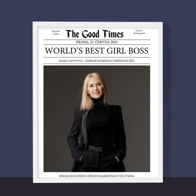 Obálka Časopisu: World’S Best Girl Boss - Tisk V Rámečku