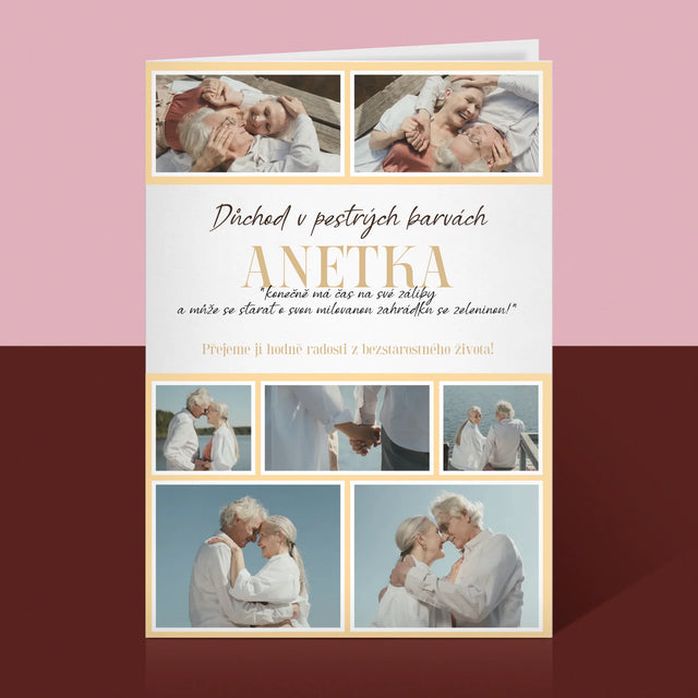Fotokoláž: Důchod V Pestrých Barvách - Přání