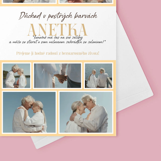 Fotokoláž: Důchod V Pestrých Barvách - Přání