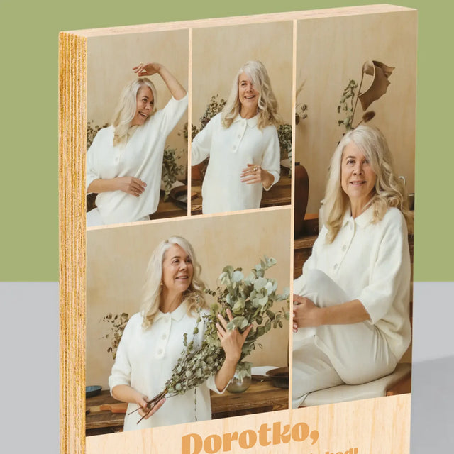 Fotokoláž: Vydařený Důchod - Tisk Na Dřevo