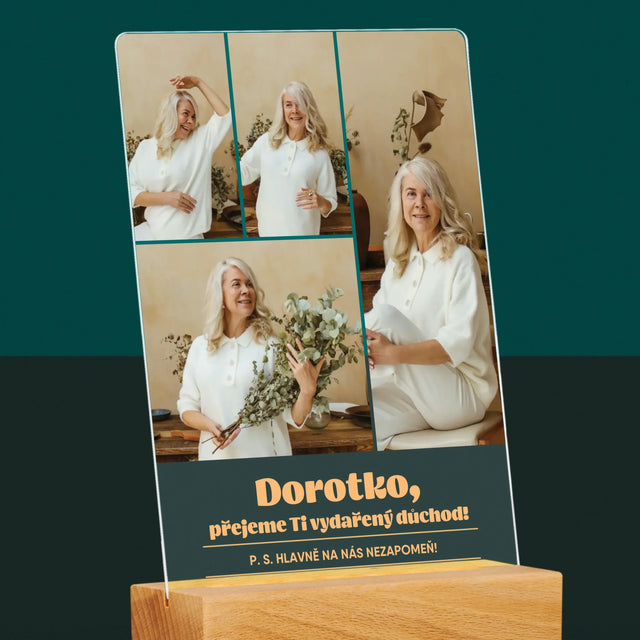 Fotokoláž: Vydařený Důchod - Tisk Na Akrylovém Skle