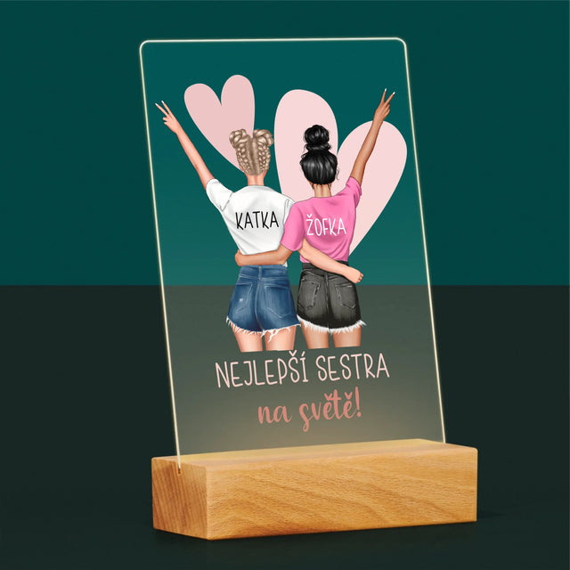 Designér Postav: Nejlepší Sestra Na Světě - Tisk Na Akrylovém Skle