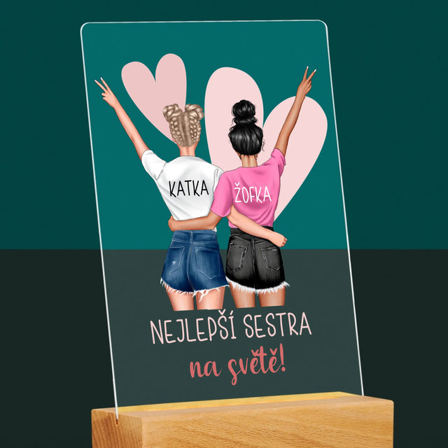 Designér Postav: Nejlepší Sestra Na Světě - Tisk Na Akrylovém Skle