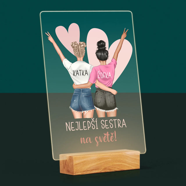 Designér Postav: Nejlepší Sestra Na Světě - Tisk Na Akrylovém Skle