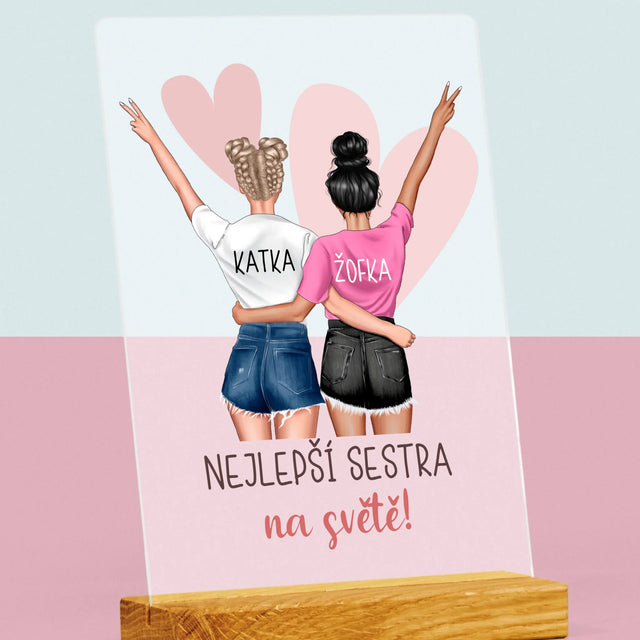 Designér Postav: Nejlepší Sestra Na Světě - Tisk Na Akrylovém Skle