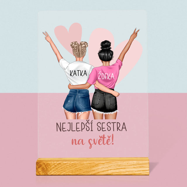 Designér Postav: Nejlepší Sestra Na Světě - Tisk Na Akrylovém Skle