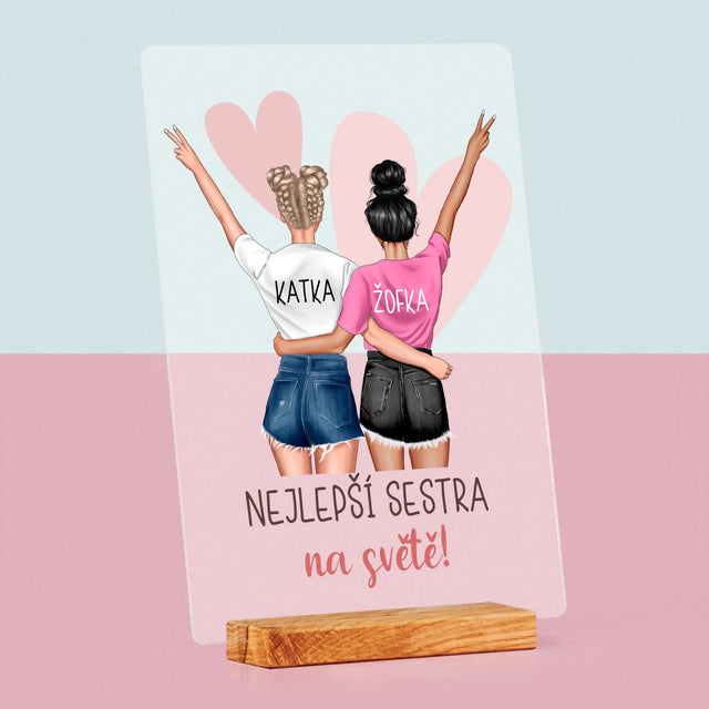 Designér Postav: Nejlepší Sestra Na Světě - Tisk Na Akrylovém Skle