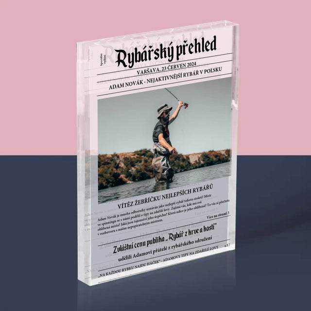 Fotka A Textem: Rybářský Přehled - Akrylový Blok