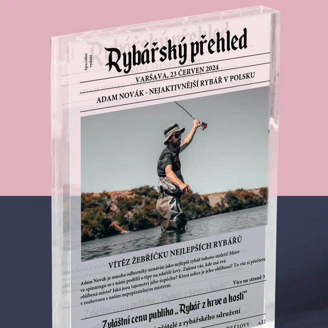Fotka A Textem: Rybářský Přehled - Akrylový Blok