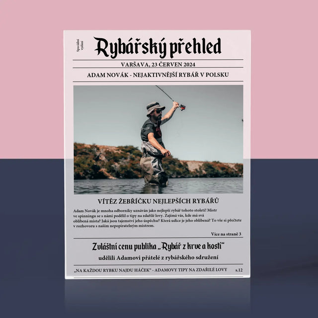 Fotka A Textem: Rybářský Přehled - Akrylový Blok