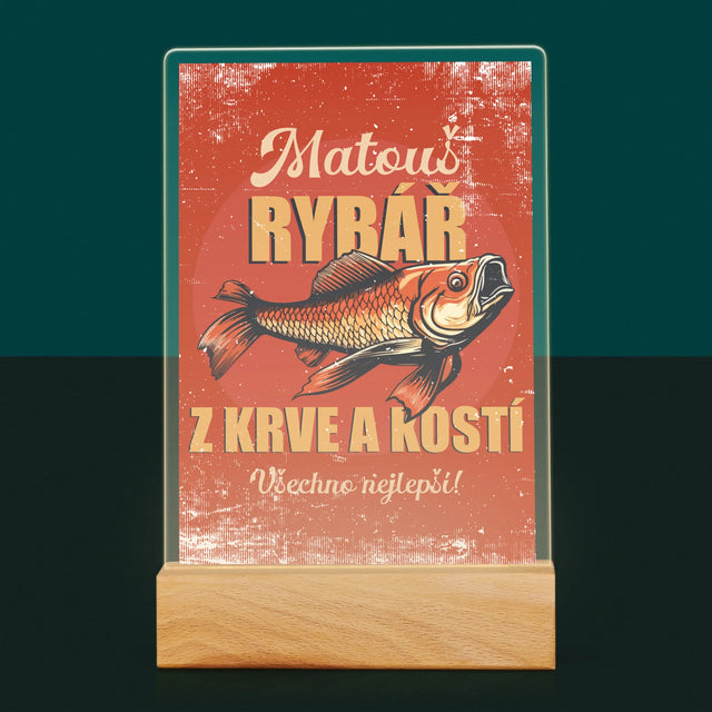 Jméno A Nápis: Rybář Z Krve A Kostí - Tisk Na Akrylovém Skle