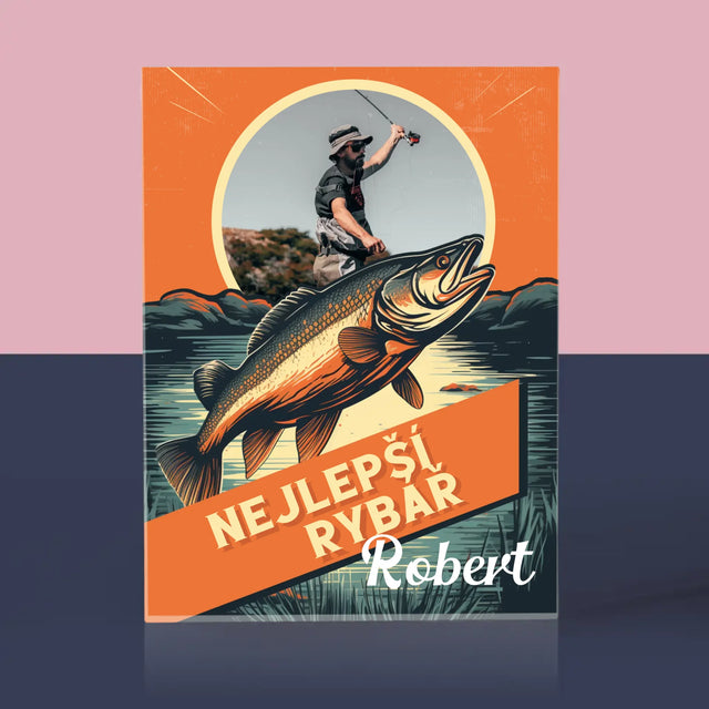 Fotka A Textem: Nejlepší Rybář - Akrylový Blok