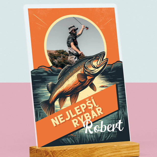 Fotka A Textem: Nejlepší Rybář - Tisk Na Akrylovém Skle