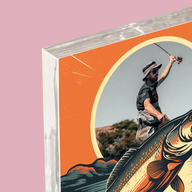 Fotka A Textem: Nejlepší Rybář - Akrylový Blok