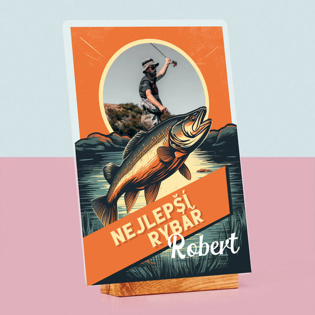 Fotka A Textem: Nejlepší Rybář - Tisk Na Akrylovém Skle