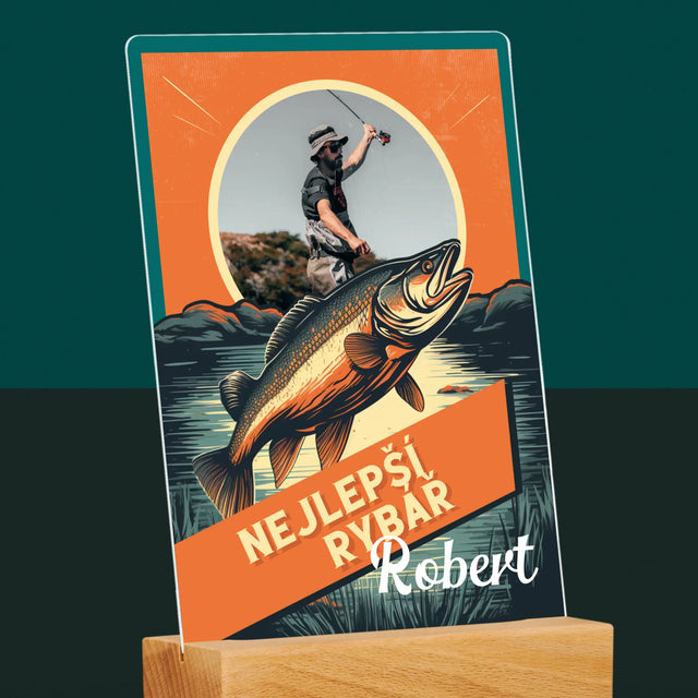 Fotka A Textem: Nejlepší Rybář - Tisk Na Akrylovém Skle