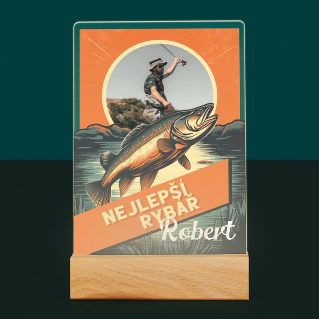 Fotka A Textem: Nejlepší Rybář - Tisk Na Akrylovém Skle