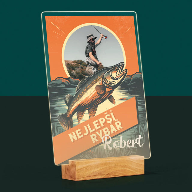 Fotka A Textem: Nejlepší Rybář - Tisk Na Akrylovém Skle