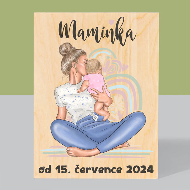 Designér Postav: Mladá Mamina - Tisk Na Dřevo