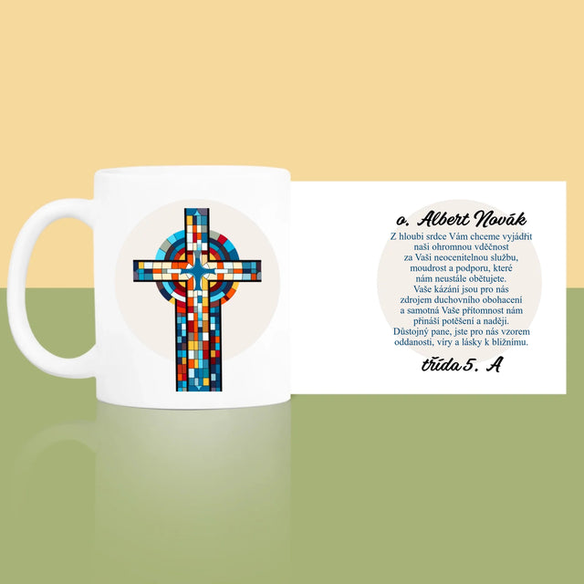 Jméno A Nápis: Poděkování Kříž - Hrnek