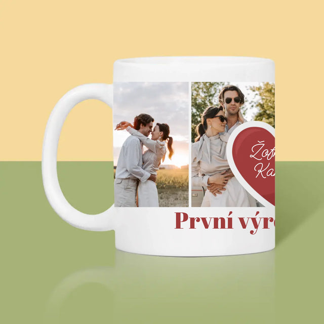 Fotokoláž: První Výročí Srdce - Hrnek
