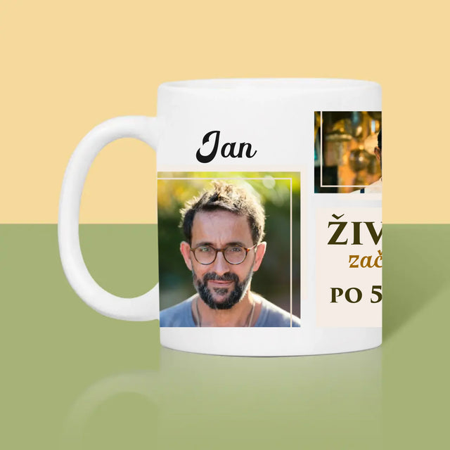 Fotokoláž: Život Začíná Po 50Tce - Hrnek