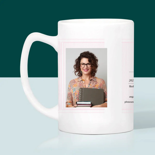 Fotka A Textem: Vysvědčení Nejlepšího Učitele - Hrnek