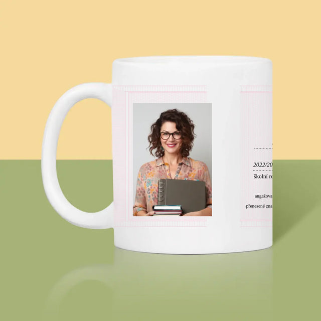 Fotka A Textem: Vysvědčení Nejlepšího Učitele - Hrnek