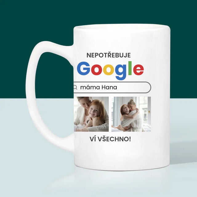 Fotokoláž: Nepotřebuji Google - Hrnek