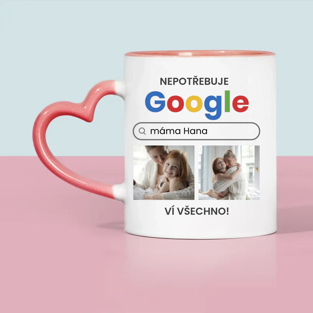 Fotokoláž: Nepotřebuji Google - Hrnek