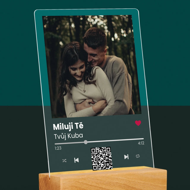 Fotka A Textem: Spotify S Kódem Qr - Tisk Na Akrylovém Skle