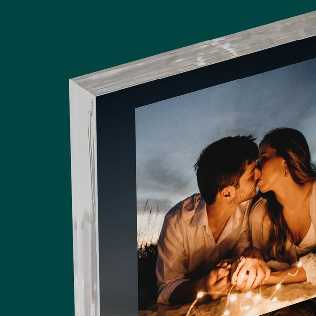 Fotka A Textem: Spotify S Vašimi Fotkami A Qr Kódem - Akrylový Blok