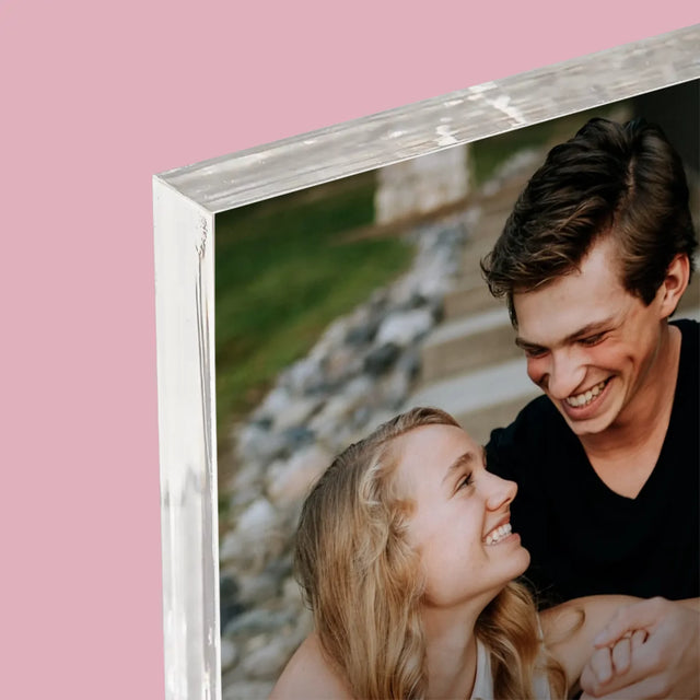 Fotka A Textem: Naše Písnička Na Qr - Akrylový Blok