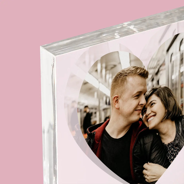 Fotka A Textem: Naše Píseň Na Qr - Akrylový Blok