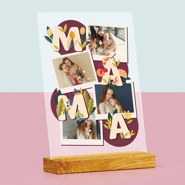 Fotokoláž: Písmenka Máma - Tisk Na Akrylovém Skle