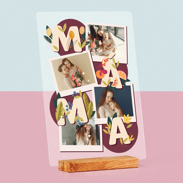 Fotokoláž: Písmenka Máma - Tisk Na Akrylovém Skle
