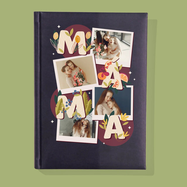 Fotokoláž: Písmenka Máma - Zápisník