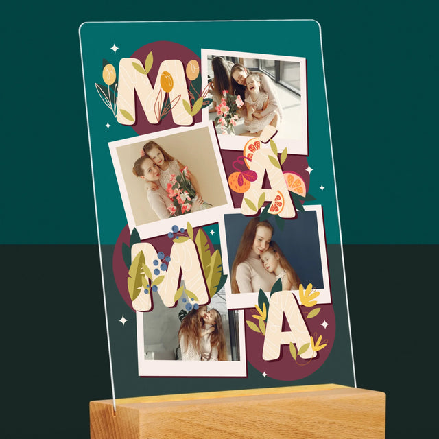 Fotokoláž: Písmenka Máma - Tisk Na Akrylovém Skle