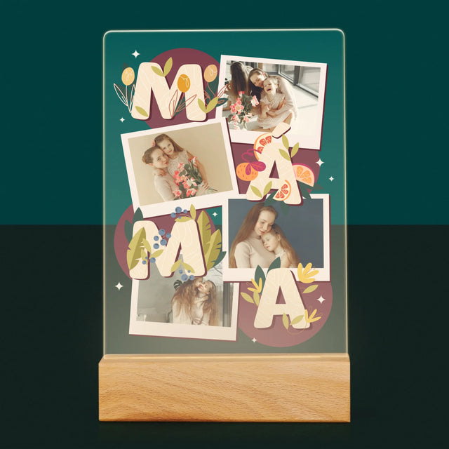 Fotokoláž: Písmenka Máma - Tisk Na Akrylovém Skle