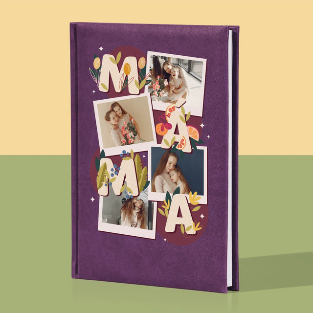 Fotokoláž: Písmenka Máma - Zápisník