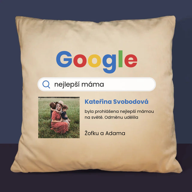 Fotka A Textem: Nejlepší Máma Výsledek Google - Polštář