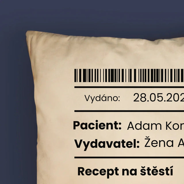 Jméno A Nápis: Recept Na Štěstí - Polštář