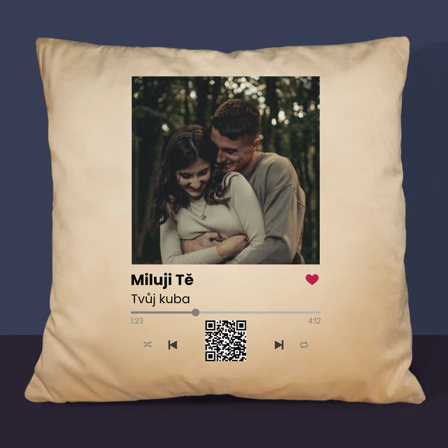 Fotka A Textem: Spotify S Kódem Qr - Polštář