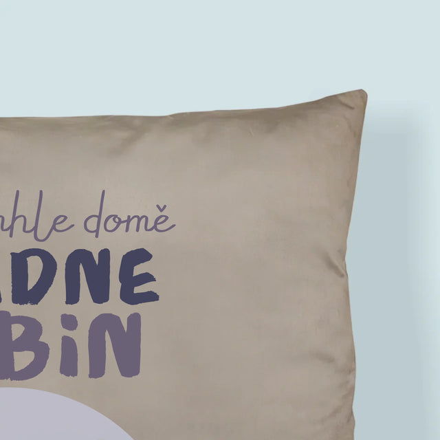 Fotka A Textem: V Tomhle Domě Vládne Mazlíček - Polštář