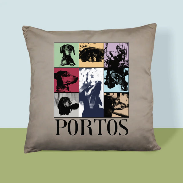 Fotokoláž: Štěně Jak Taylor - Polštář