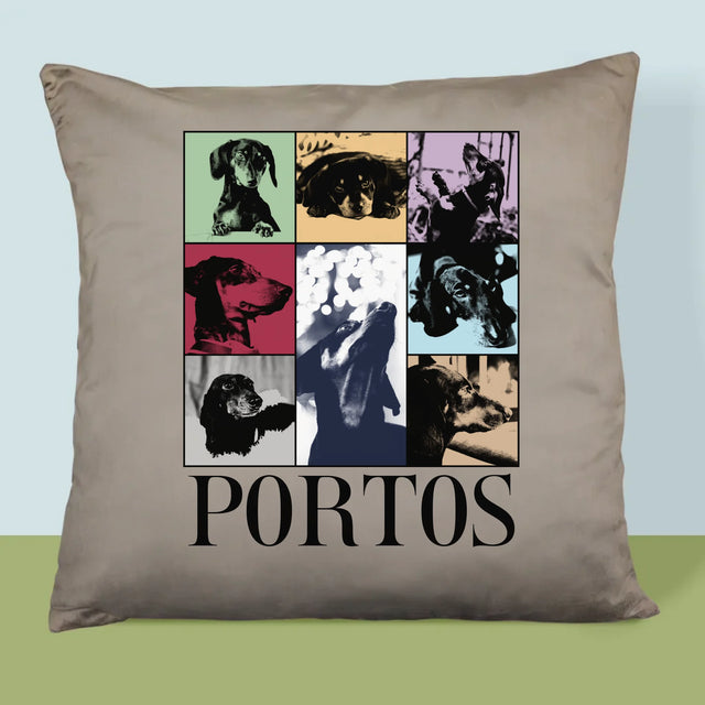 Fotokoláž: Štěně Jak Taylor - Polštář