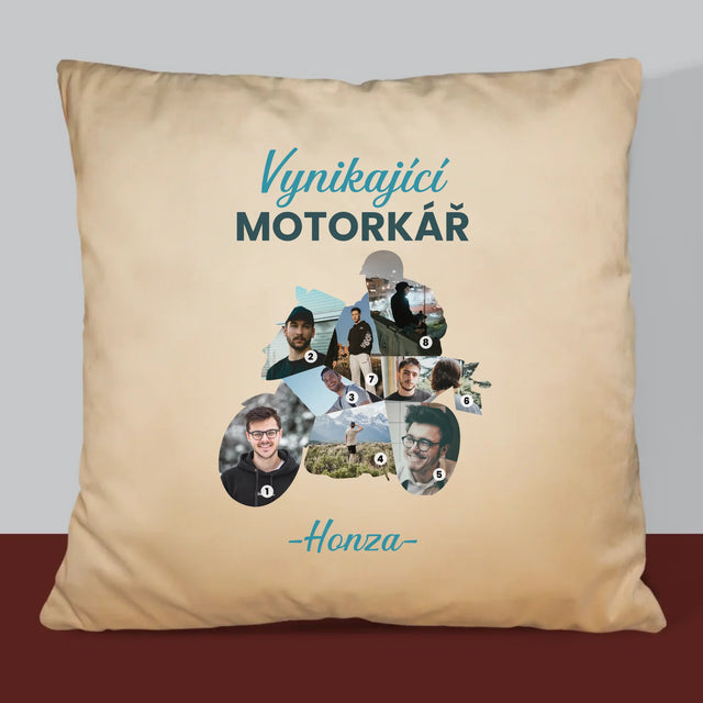 Tvar Z Fotek: Vynikající Motorkář - Polštář