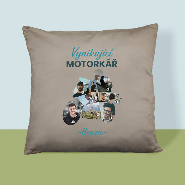 Tvar Z Fotek: Vynikající Motorkář - Polštář