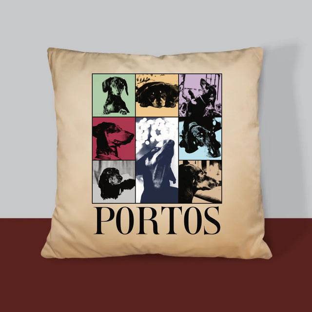 Fotokoláž: Štěně Jak Taylor - Polštář